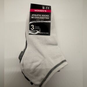 Women's Low Cut Athletic Socks - White and Gray